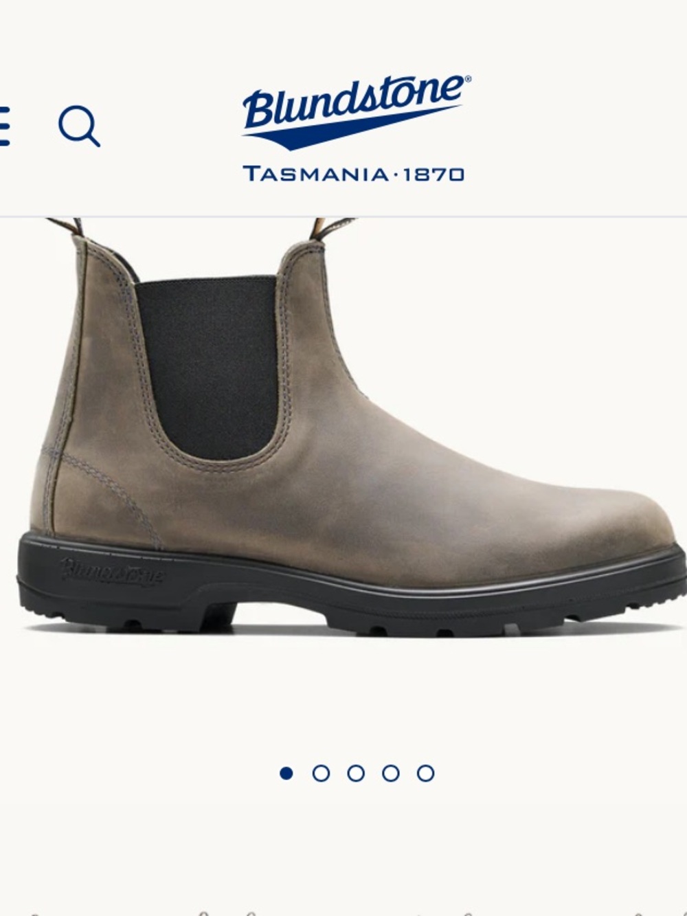 Blundstone Men’s 8.5 Chelsea Boots in Grey, Rustic Black with Black Elastic - Picture 11 of 12